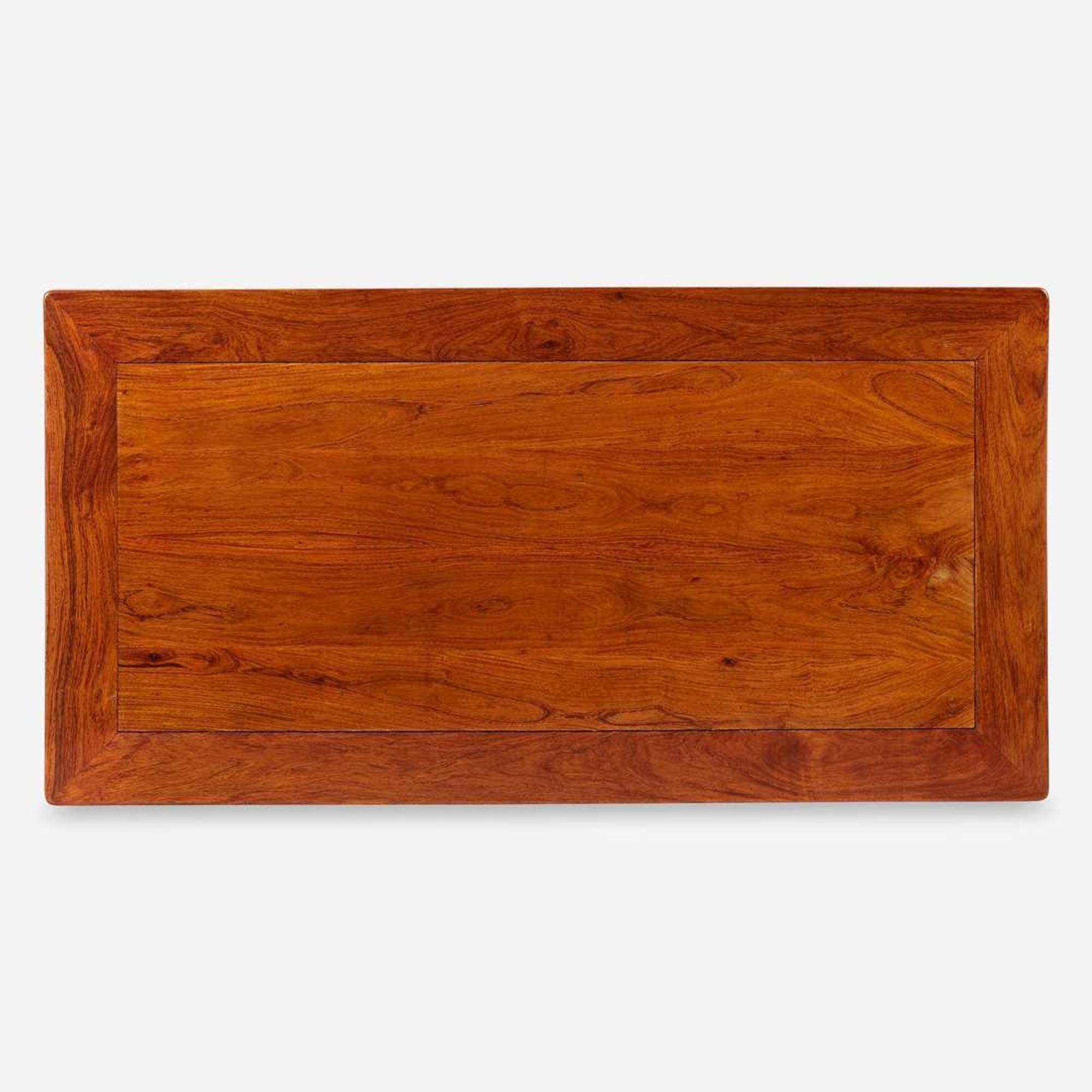 A Chinese Ming dynasty style carved hardwood low table 明式硬木矮方桌
