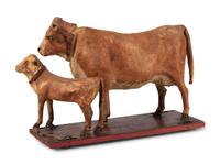 A German Calf and Cow Pull Toy