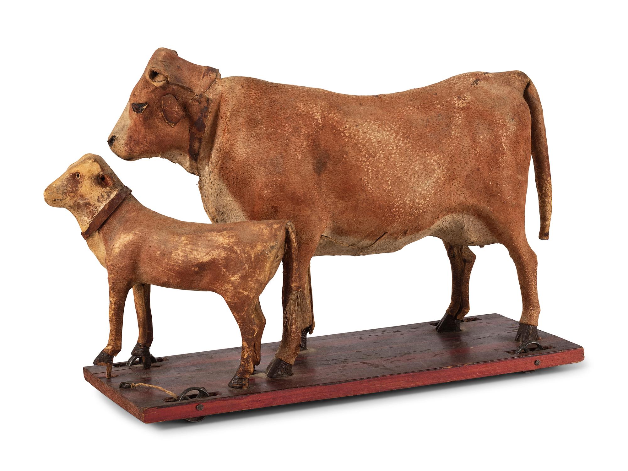 A German Calf and Cow Pull Toy