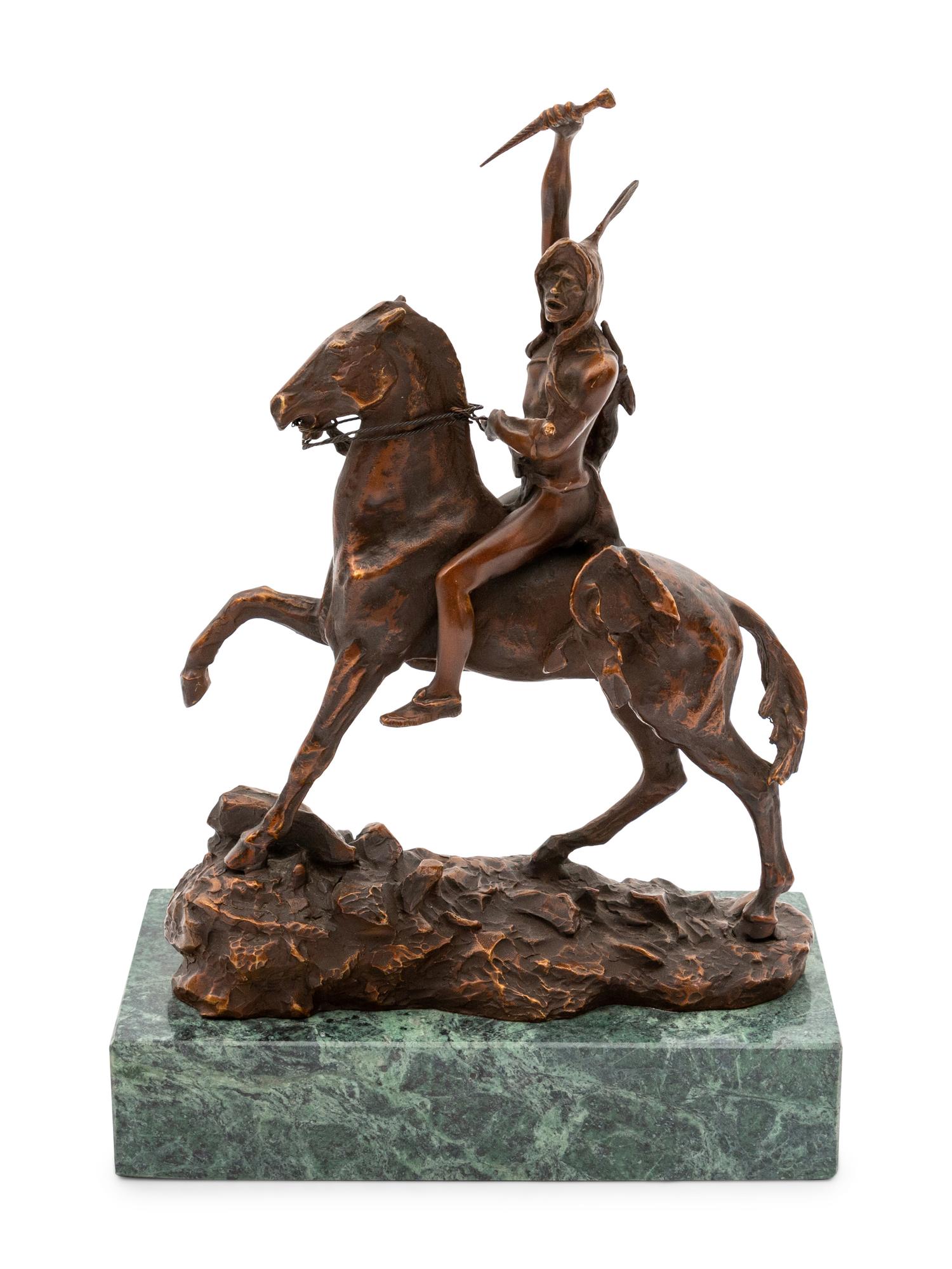 Recast Indian Warrior on Horseback
