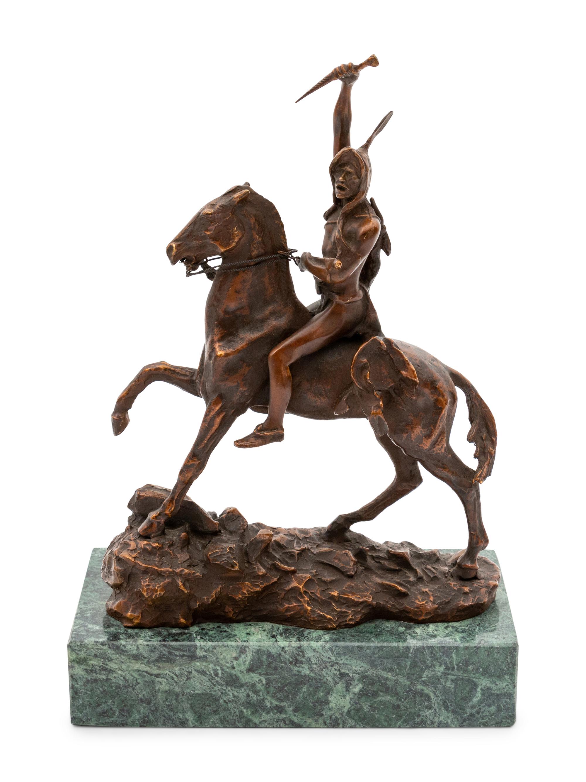 Recast Indian Warrior on Horseback