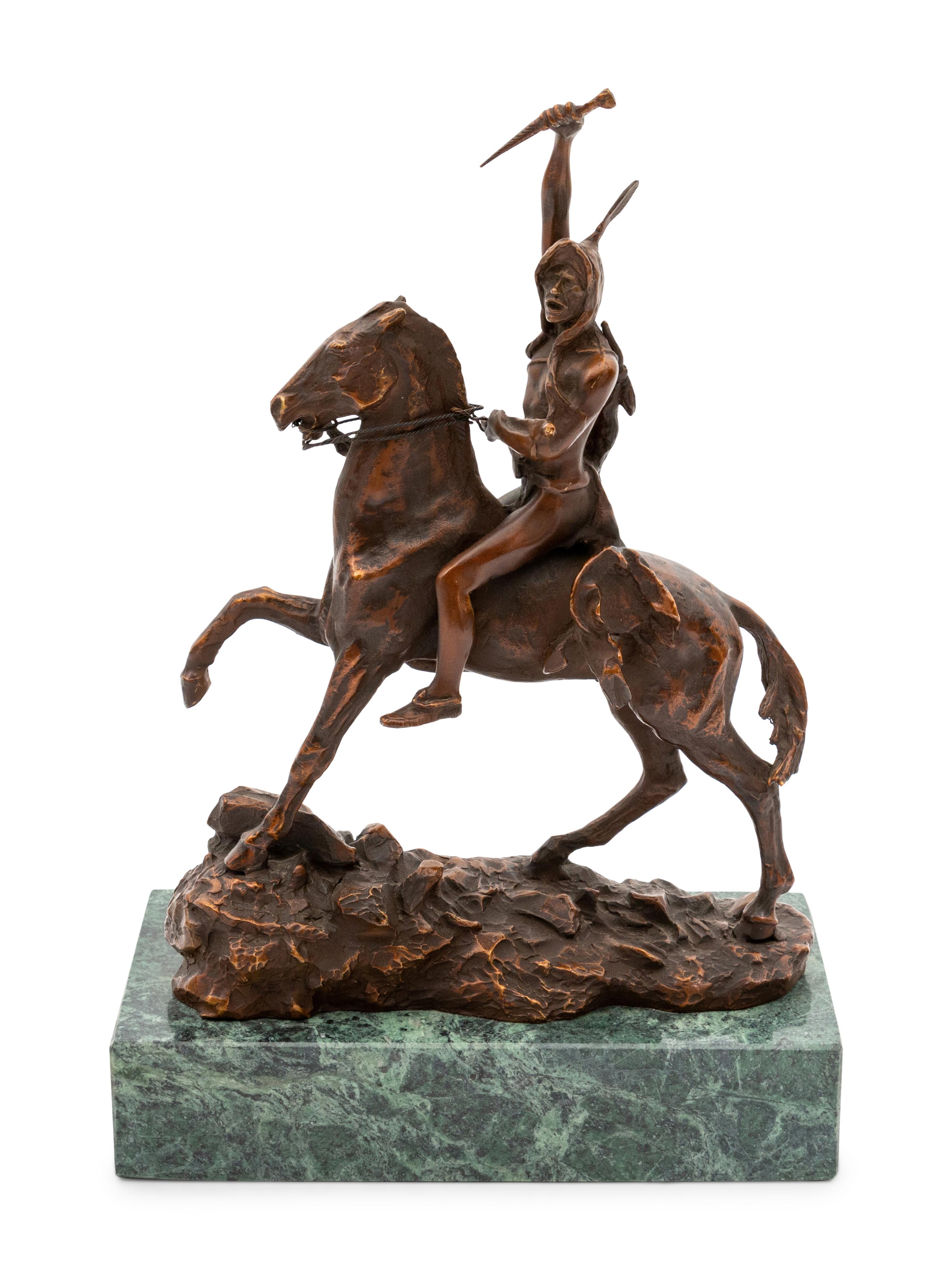 Recast Indian Warrior on Horseback