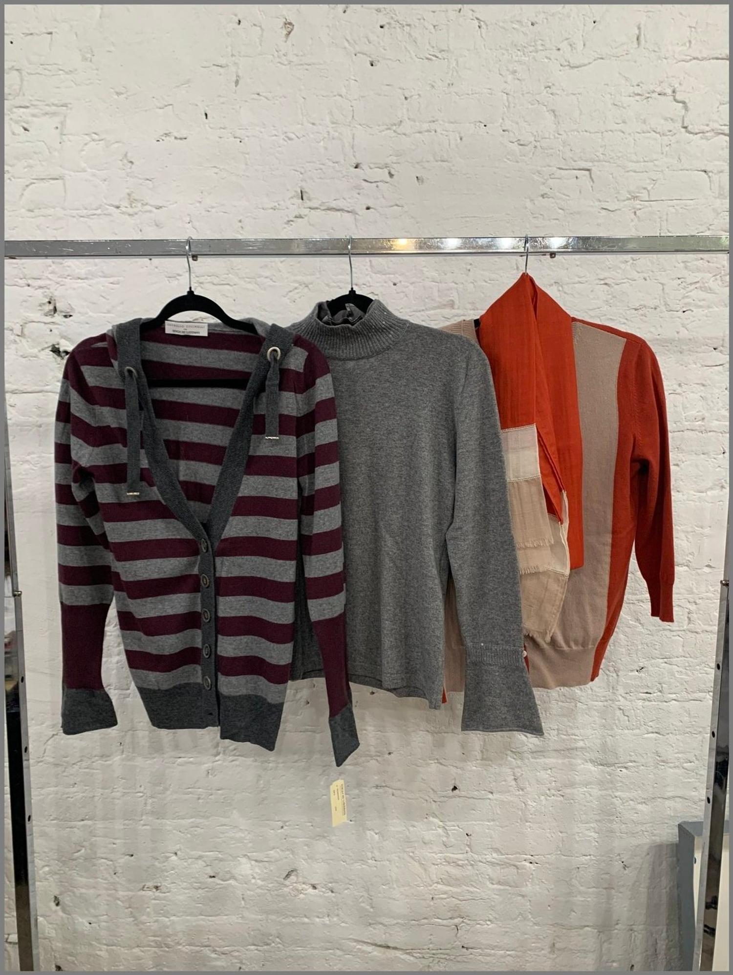Two Brunello Cucinelli and One Agnona Knit Tops, 2000s