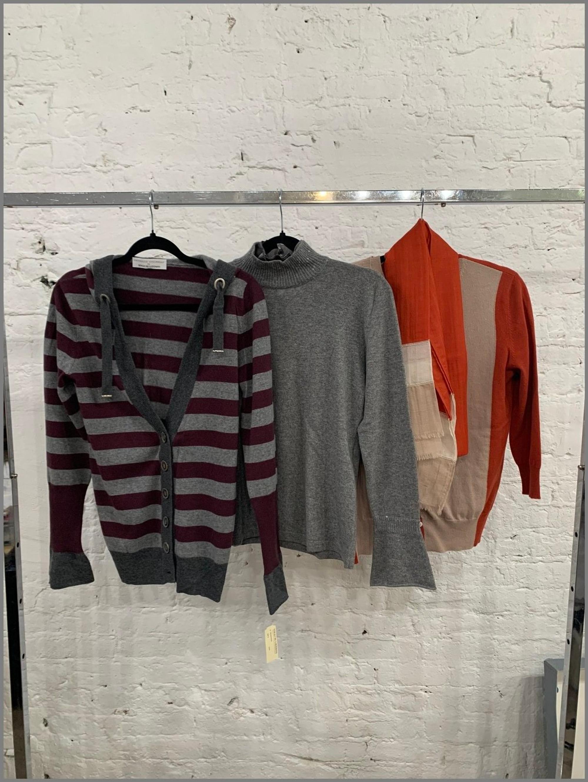 Two Brunello Cucinelli and One Agnona Knit Tops, 2000s