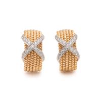 TIFFANY & CO., SCHLUMBERGER, YELLOW GOLD AND DIAMOND 'ROPE SIX-ROW' EARCLIPS