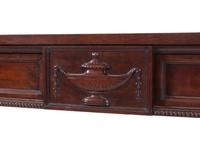 An Edwardian Carved and Figured Mahogany Double Pedestal Sideboard and a Pair of Urn-Form Cutlery Boxes