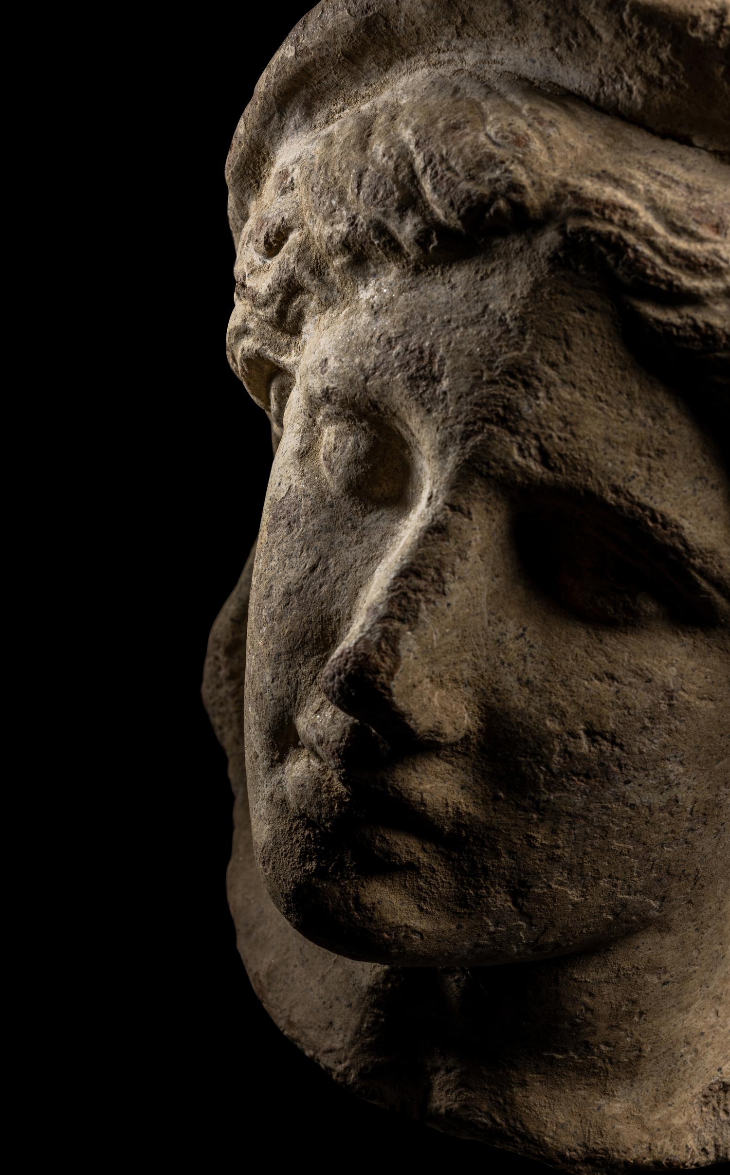 An Etruscan Terracotta Votive Female Head