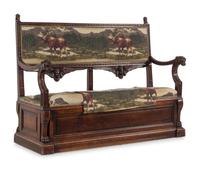 An English Carved Walnut Hall Bench