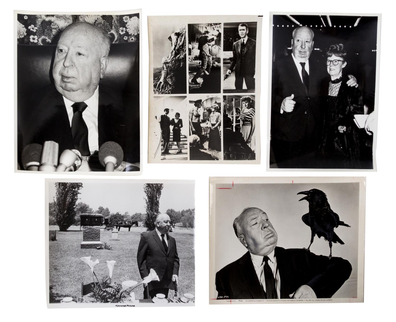 (NATIONAL ENQUIRER; HITCHCOCK, ALFRED) 5 photos, with National Enquirer credits to the verso of all.