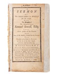 [SALEM WITCH TRIALS]. SEWALL, Stephen (1657-1725). Docket signed, plus.