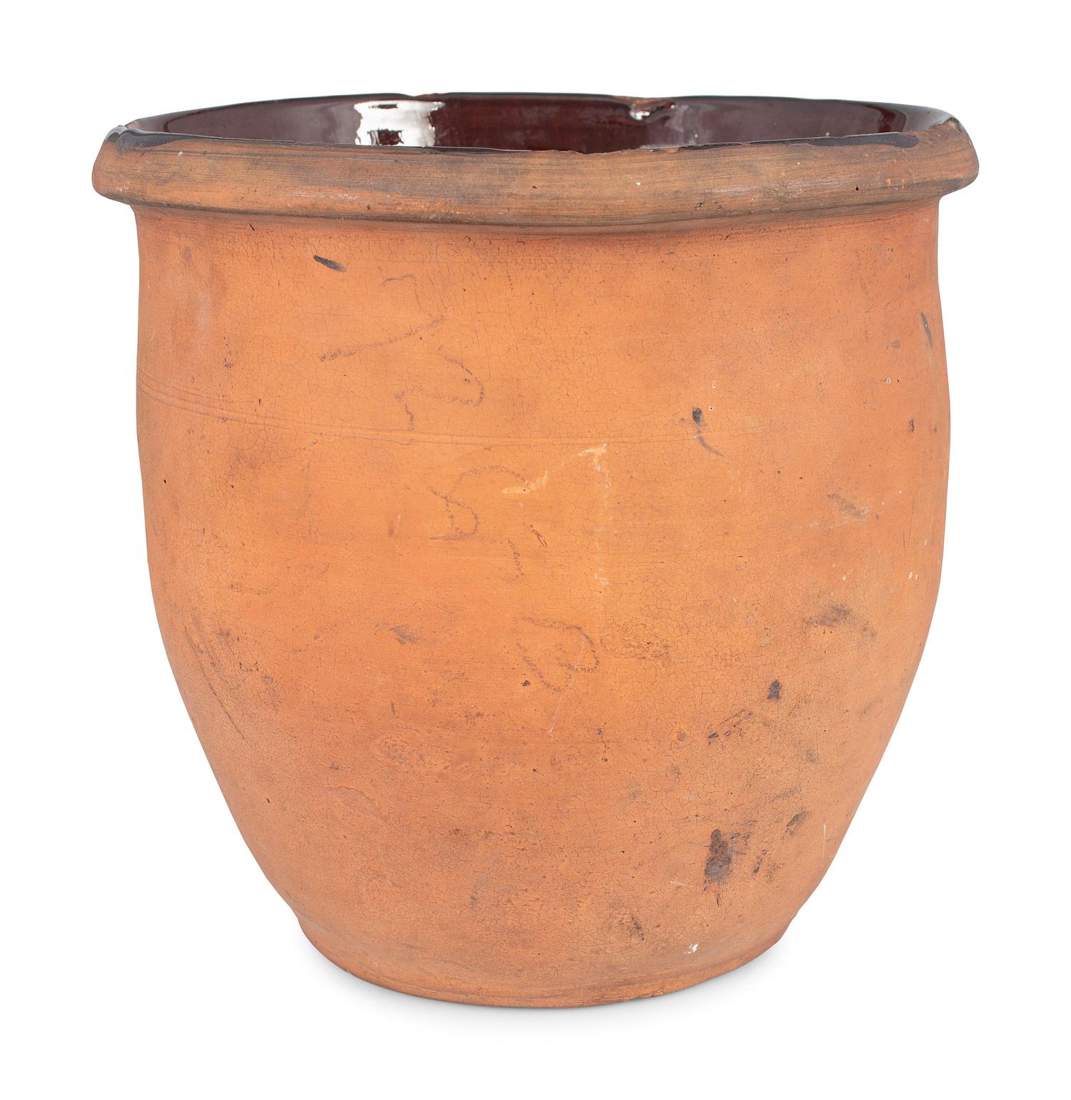 Four Redware Jars with Interior Glaze