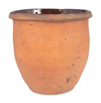 Four Redware Jars with Interior Glaze