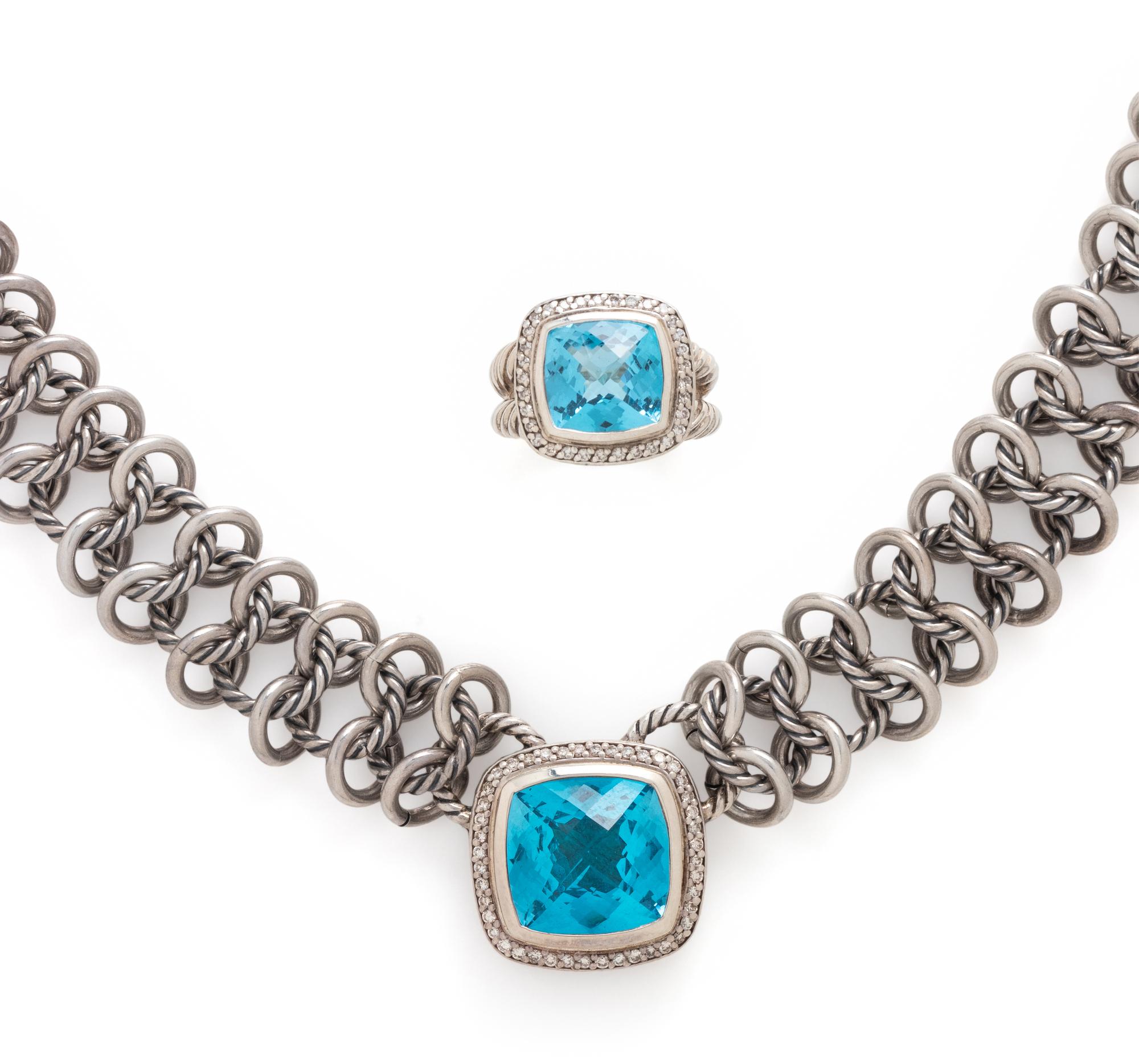DAVID YURMAN, COLLECTION OF BLUE TOPAZ AND DIAMOND JEWELRY