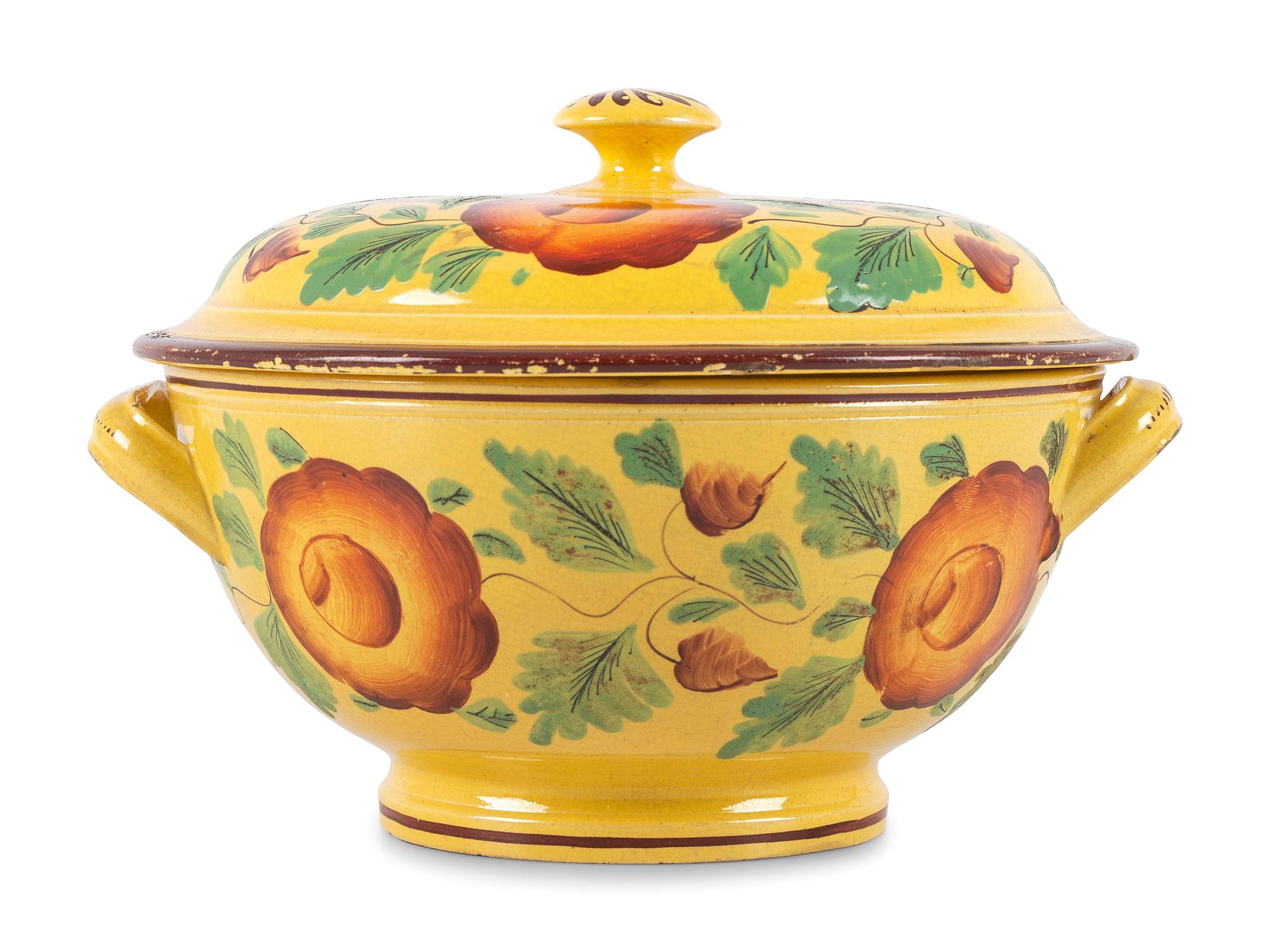 A Canary Luster Lidded Bowl