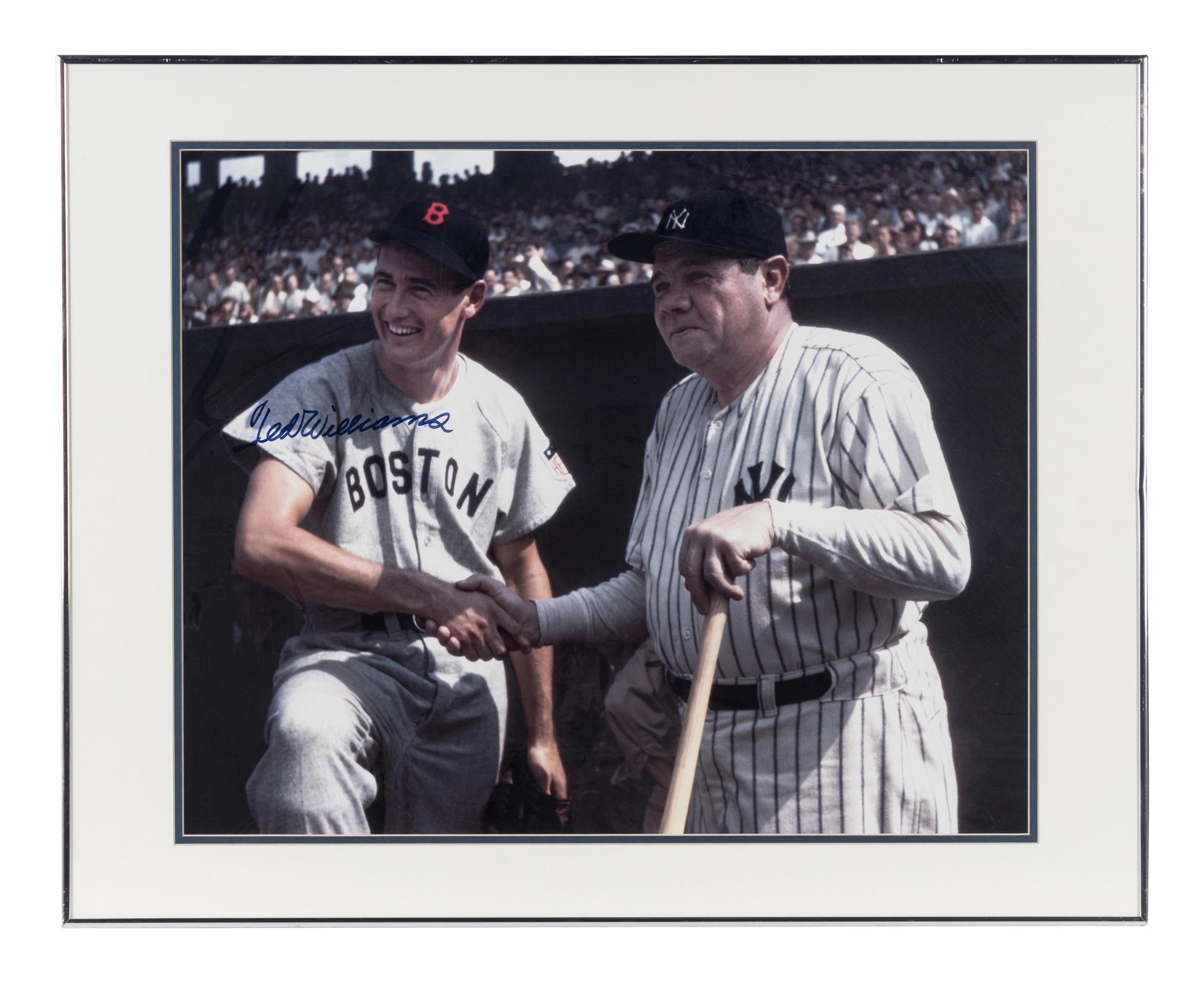 A Ted Williams Signed Autograph Oversized Photograph (With Babe Ruth),