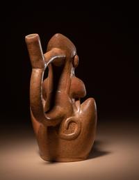 A Moche Fox Warrior Stirrup Vessel