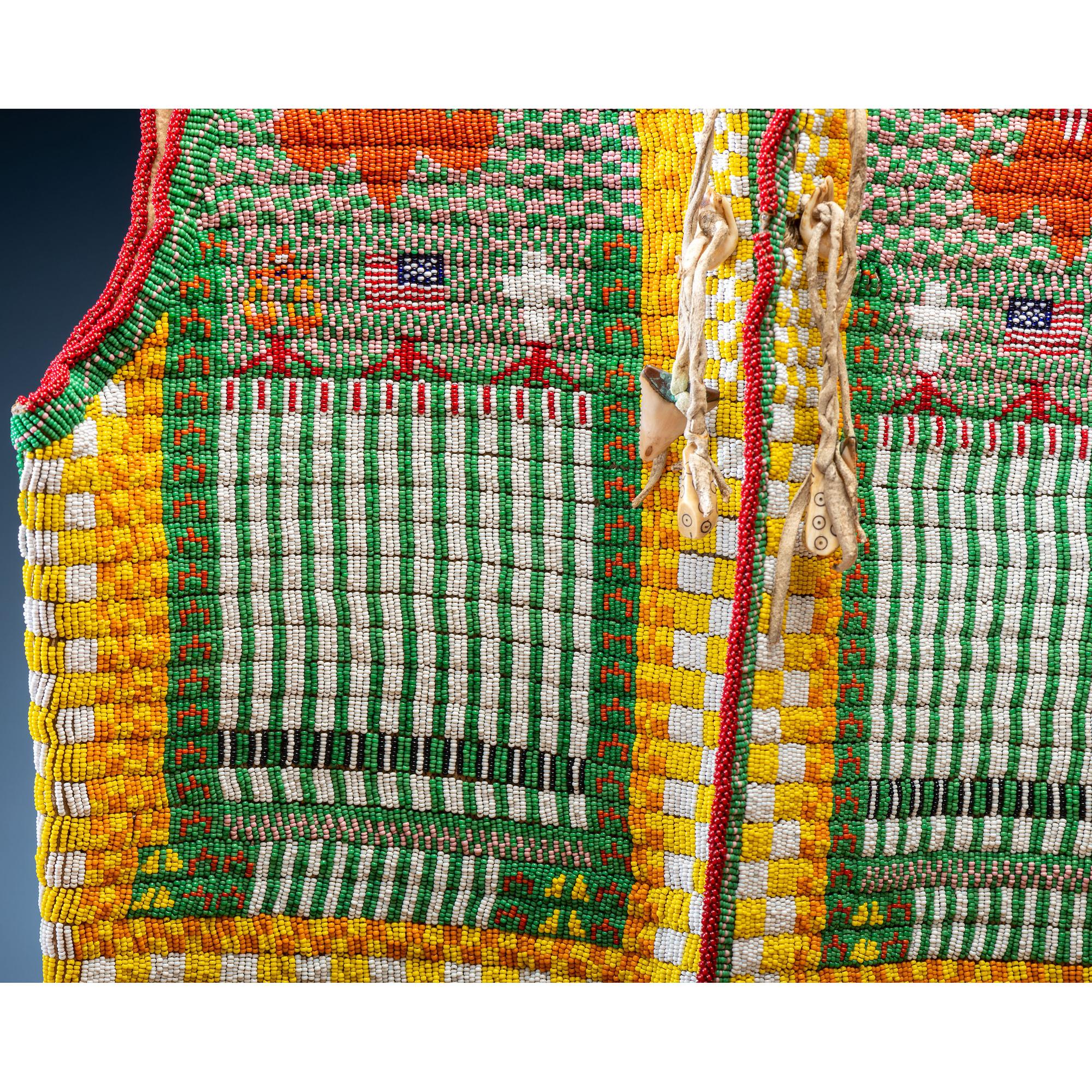 Northern Plains Beaded Hide Vest, with Boy Scout Imagery