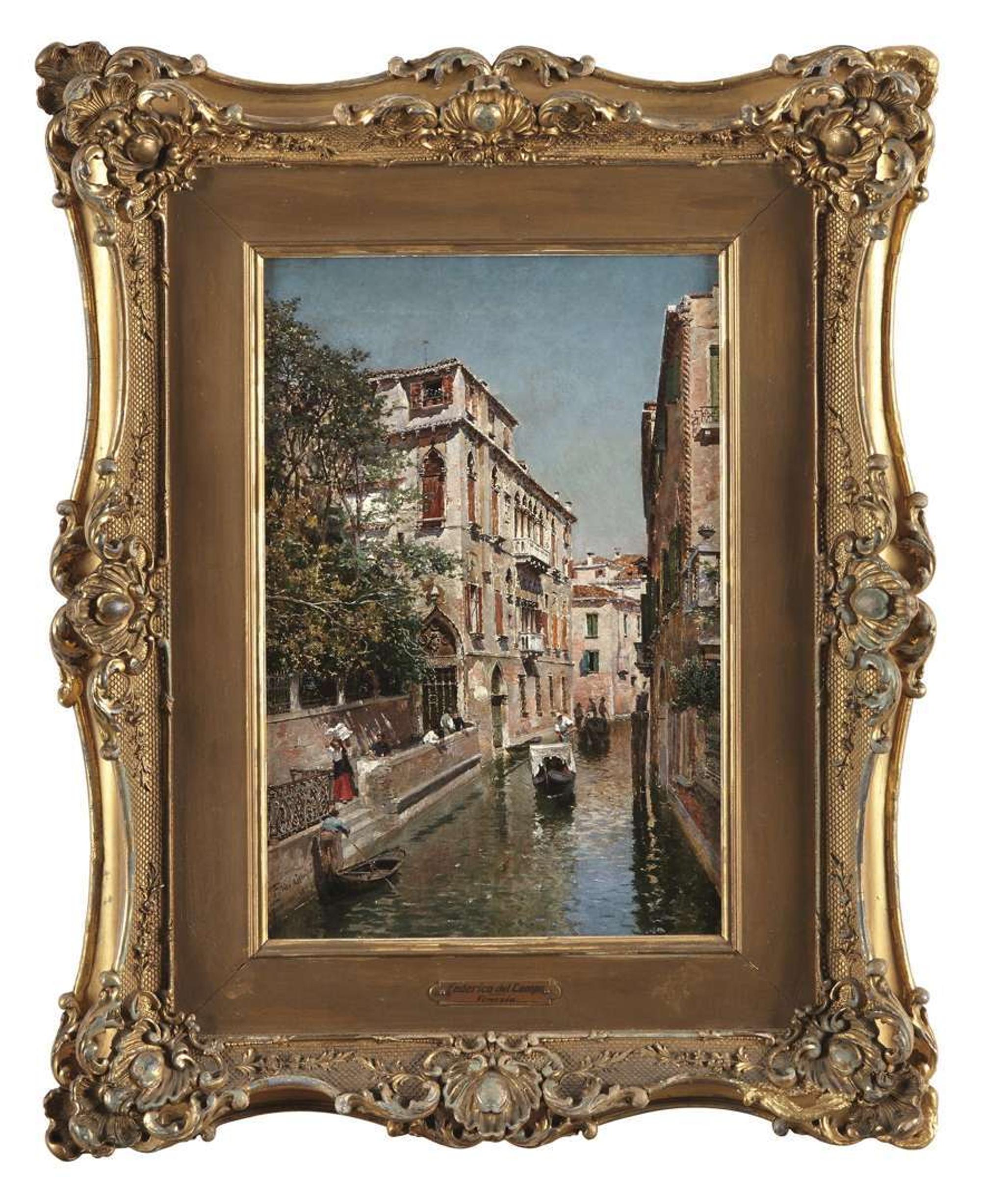 FEDERICO DEL CAMPO (PERUVIAN 1837–1927) VENETIAN CANALS; A PAIR