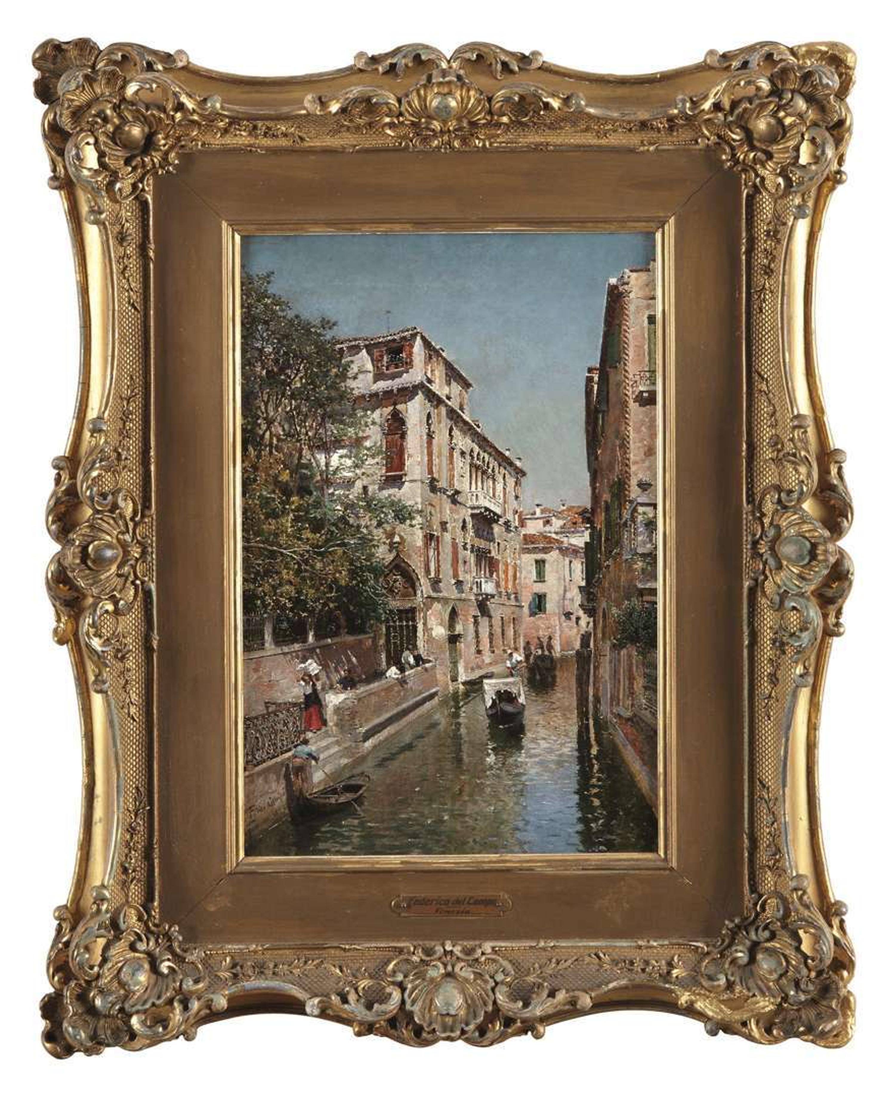 FEDERICO DEL CAMPO (PERUVIAN 1837–1927) VENETIAN CANALS; A PAIR