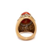 CORAL AND DIAMOND RING
