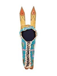 Kiowa Beaded Full-Size Cradle, with American Flags
