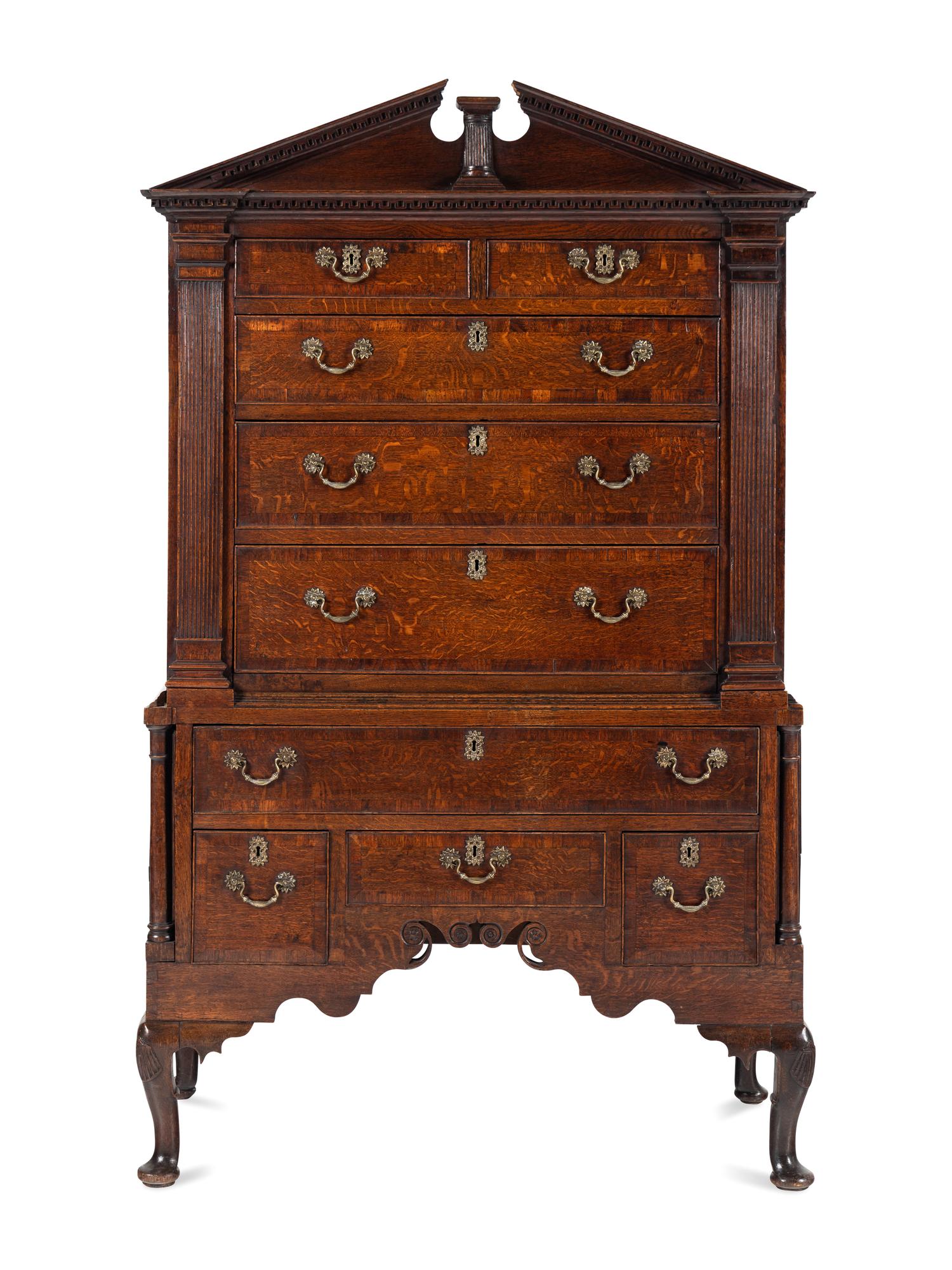 A George II Oak Chest on Stand