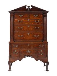 A George II Oak Chest on Stand