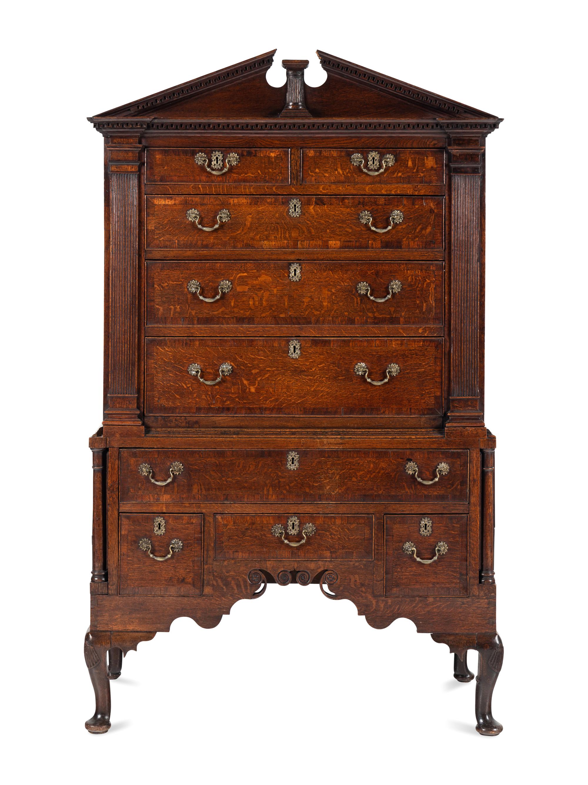A George II Oak Chest on Stand