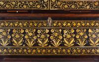 An Anglo-Indian Ivory-Inlaid Indian Rosewood Secretary Bookcase