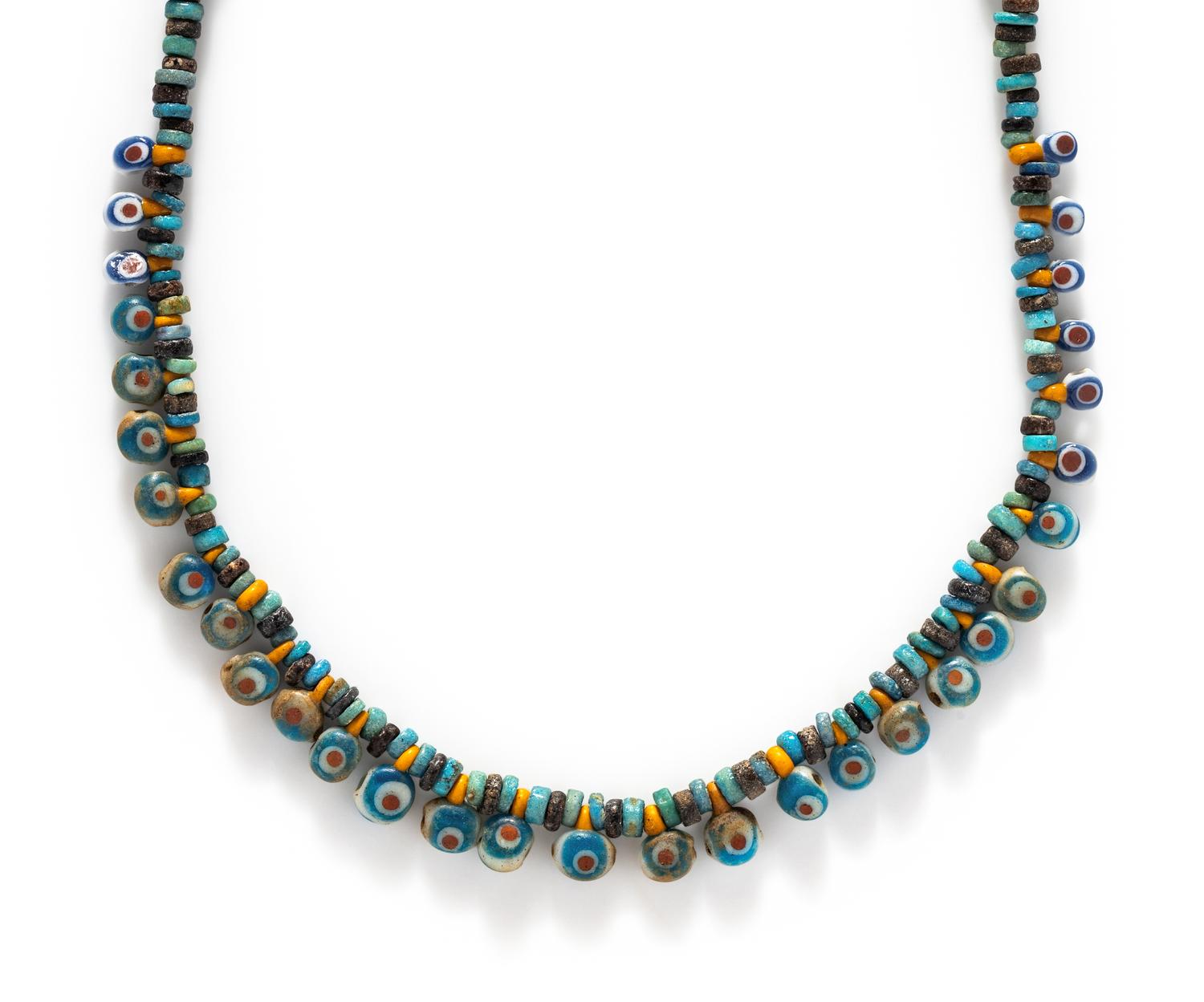 An Egyptian Glass Eye Bead Necklace