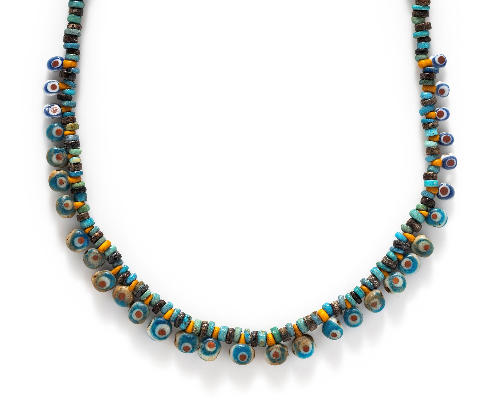An Egyptian Glass Eye Bead Necklace