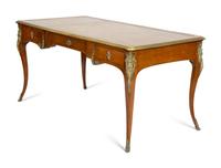 A Louis XV Style Gilt Metal-Mounted Fruitwood Bureau Plat