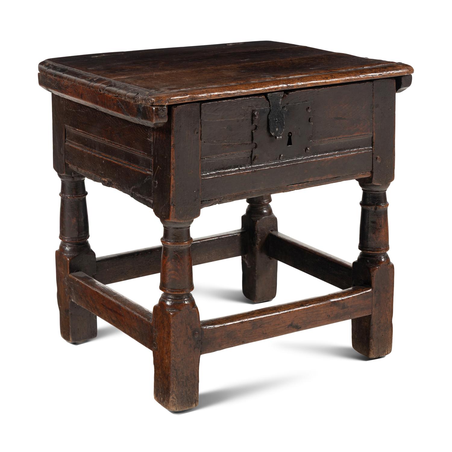 An English Oak Box Stool