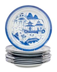 A Group of Canton Blue and White Porcelain Table Articles