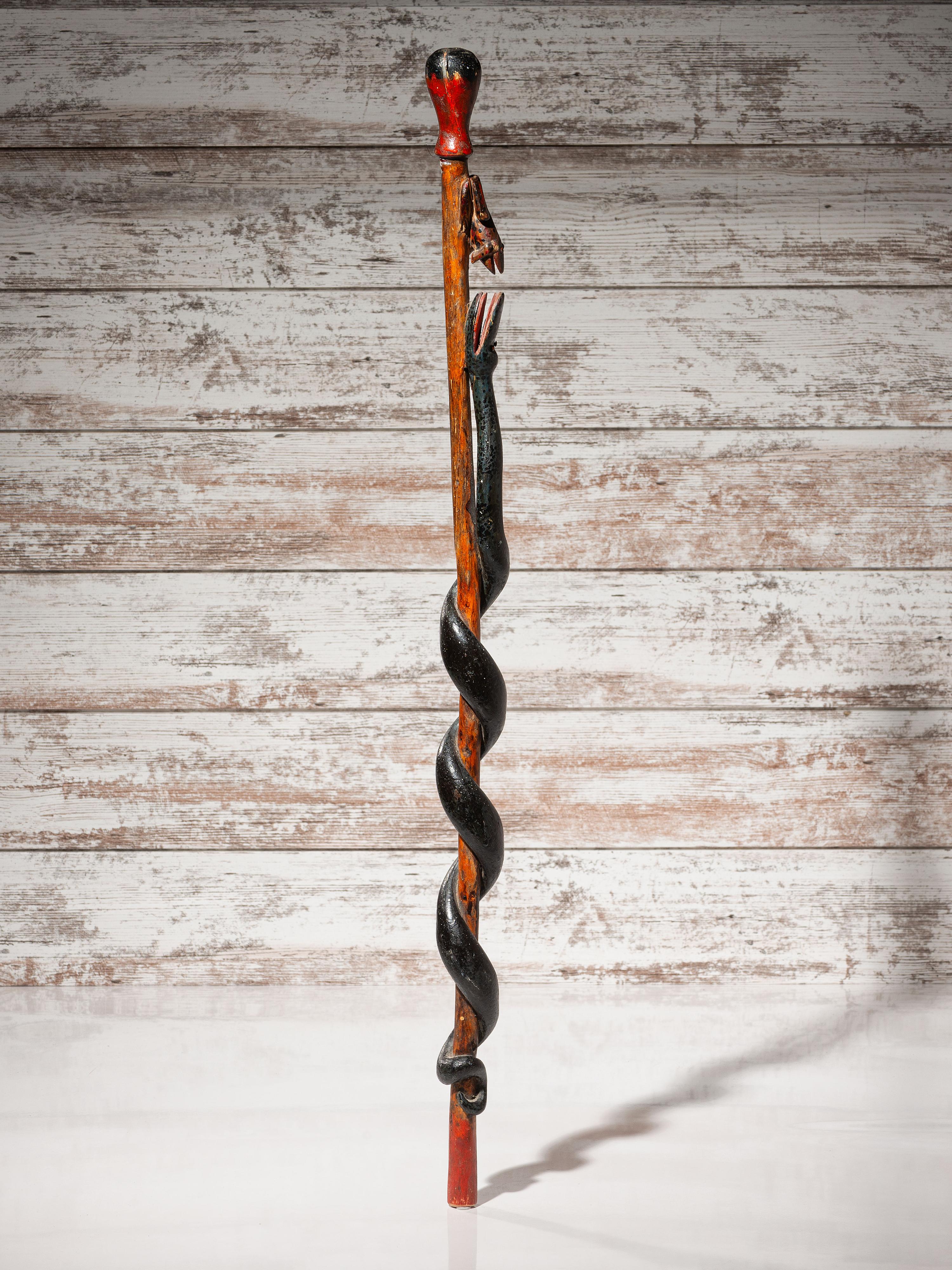 Sioux Carved Zoomorphic Staff