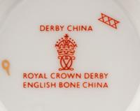 A Group of Royal Crown Derby Red Aves Porcelain Table Articles