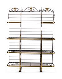 A Brass-Mounted Wrought-Iron Baker's Rack