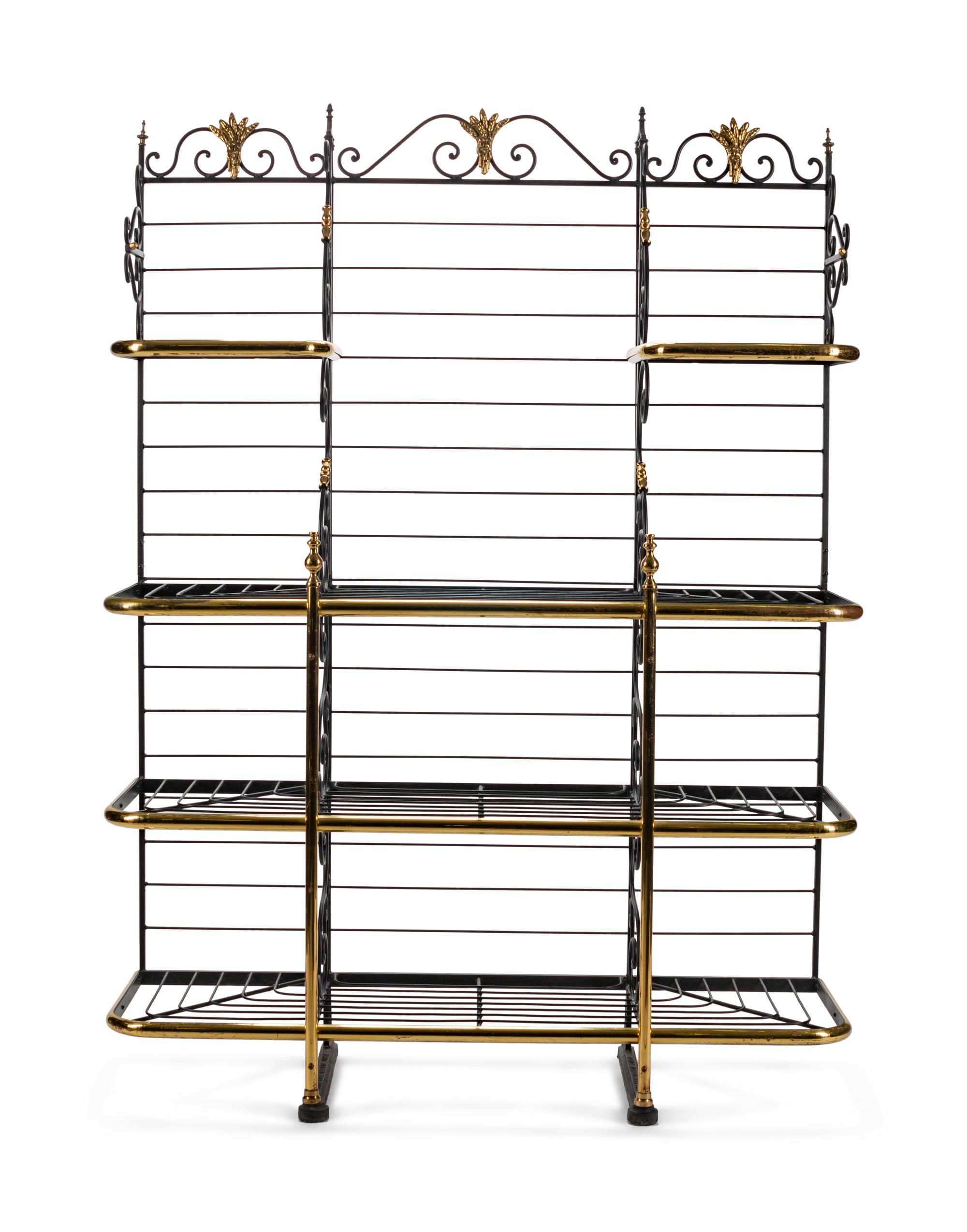 A Brass-Mounted Wrought-Iron Baker's Rack