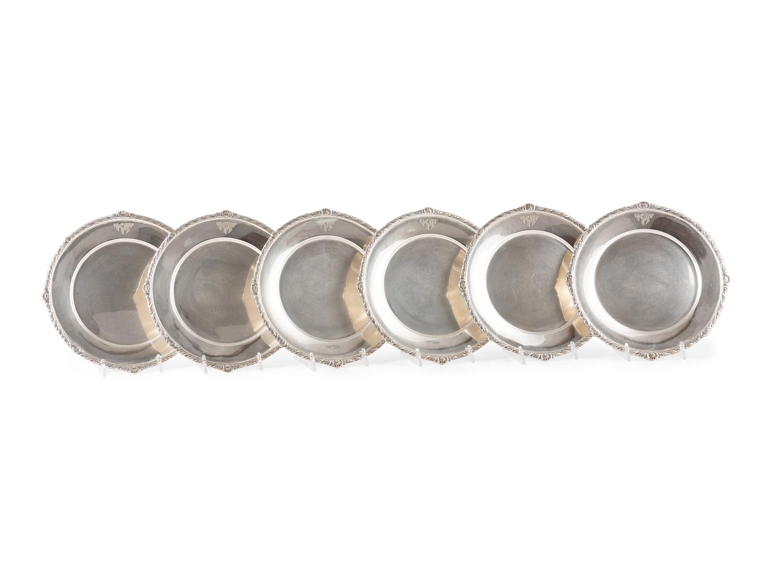 A Set of Twelve American Silver Bread Plates