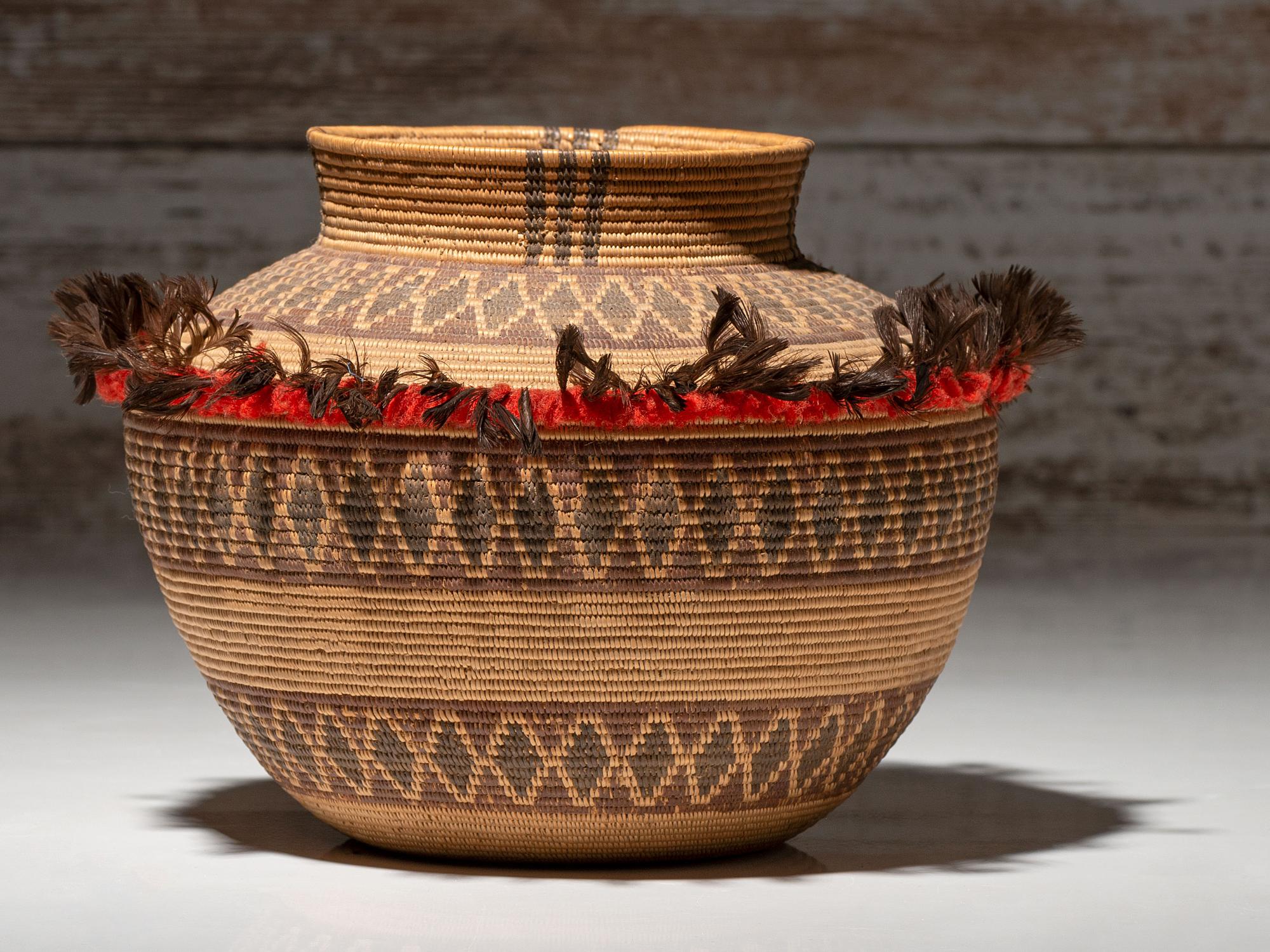 Yokut Polychrome Bottleneck Basket
