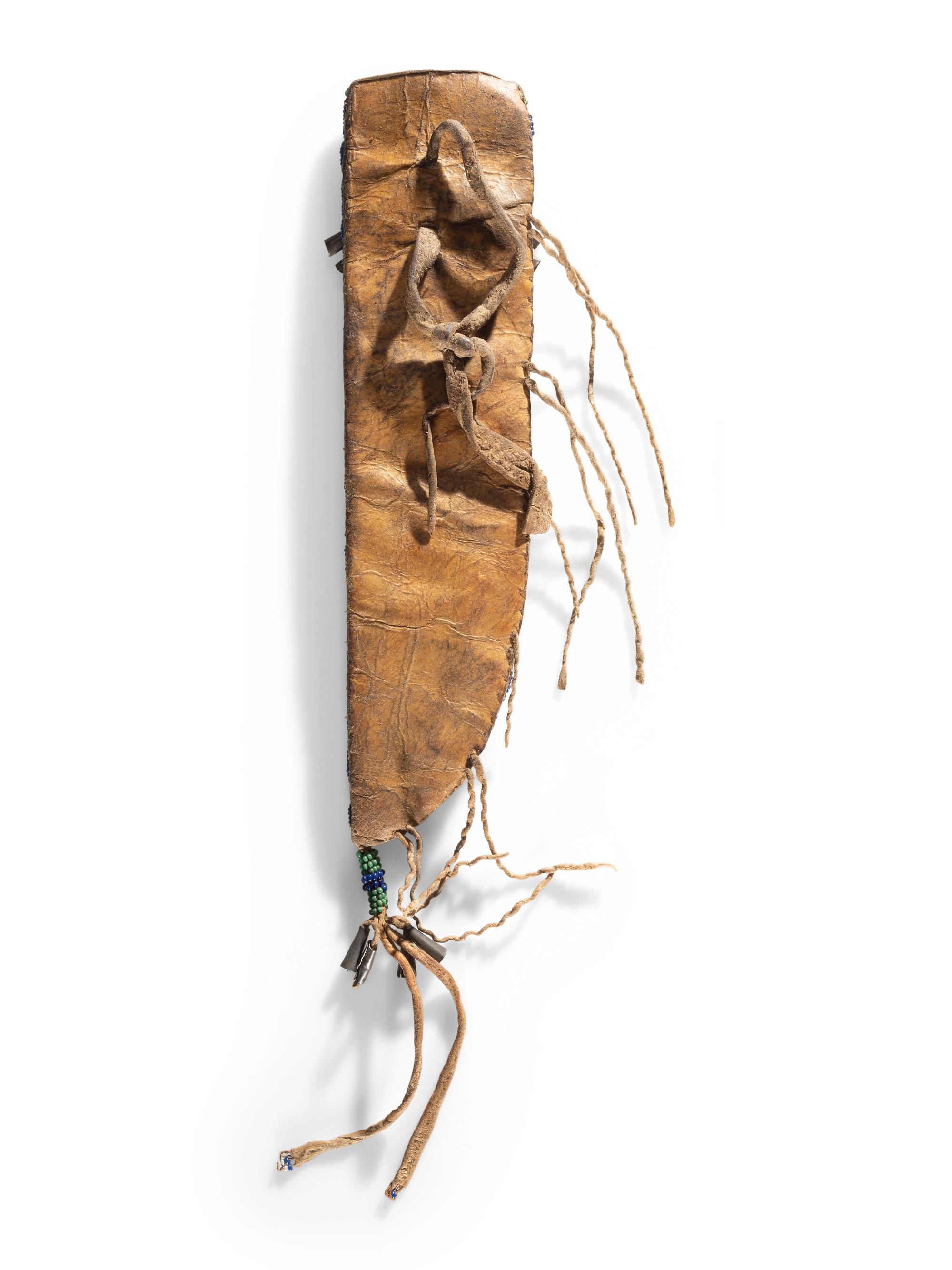 Central Plains Beaded Buffalo Hide Knife Sheath