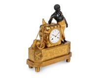 An Empire Gilt and Patinated Bronze 'Au Matelot' Mantel Clock
