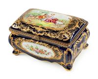 A Sevres Style Gilt Bronze Mounted Porcelain Box
