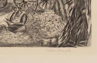A group of six American prints (Emile Gruppe, Country Scene with Houses ; Nathan Margolies, Cornhuskers ; Leo Meissner, Jeter Spivey's Place ; Darwin Musselman, Going Home ; Thomas Nason, Haystacks ; Julius Tanzer, New England Yard )