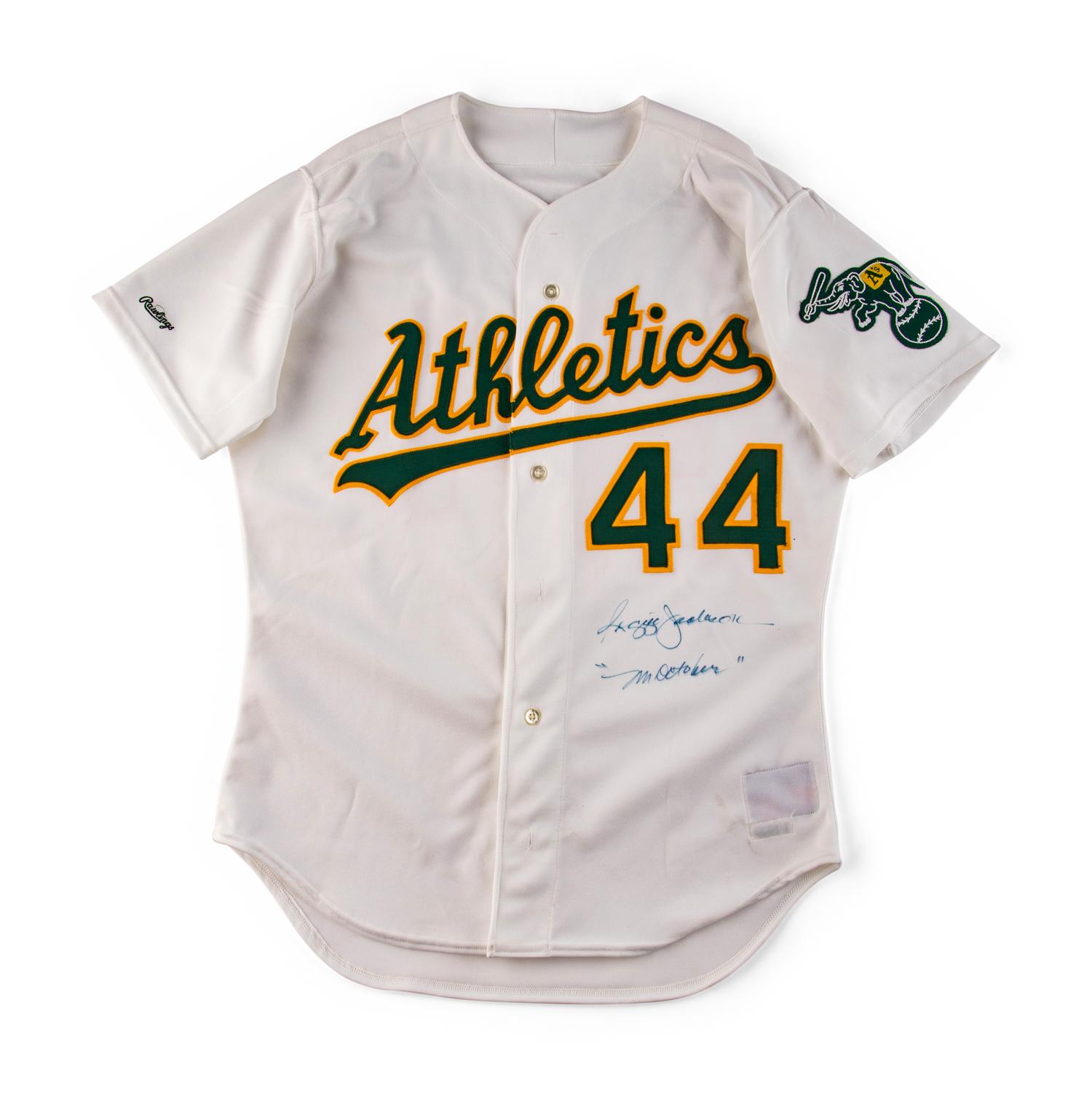 A Reggie Jackson Signed Autograph Oakland Athletics Jersey (Beckett Authentication Services)