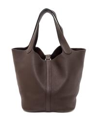 An Hermes Cafe Taurillon Clemence Picotin Lock MM Handbag, 9" x 8.5" x 7".