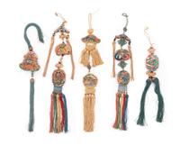 Five Chinese Embroidered Silk Pendants