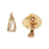 ELIZABETH GAGE, YELLOW GOLD AND DIAMOND EARCLIPS