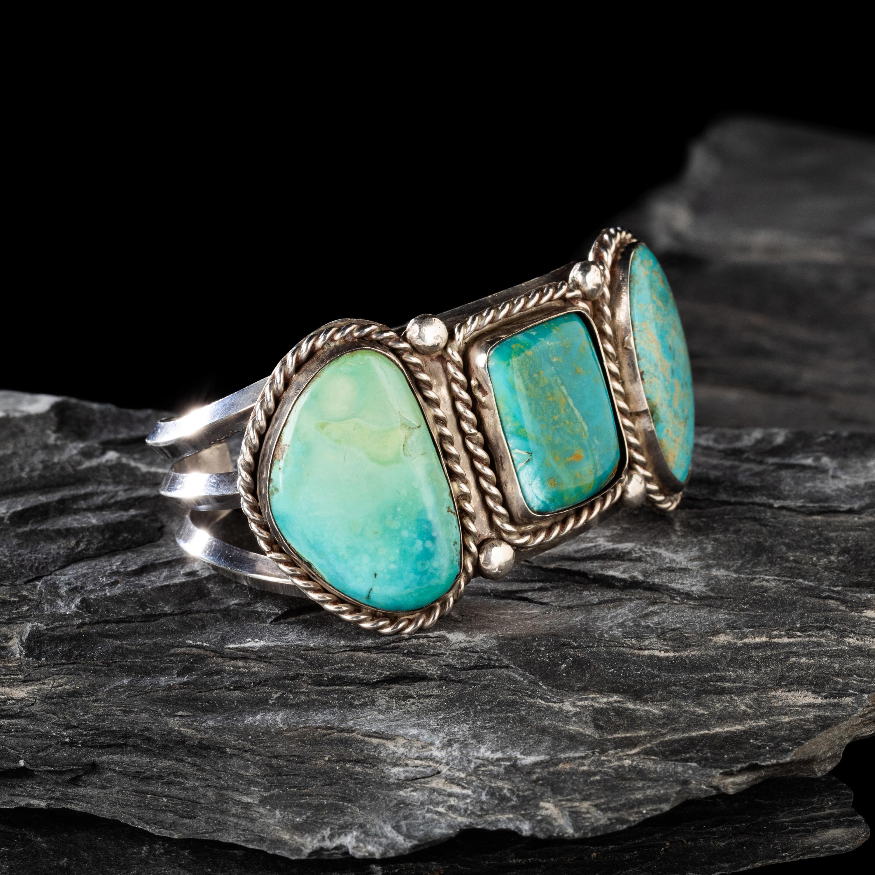 Leo Coriz (Kewa, 1913/1914-1997) — Silver and Turquoise Cuff Bracelet