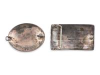 Navajo Sterling Silver Belt Buckles, with Inlay